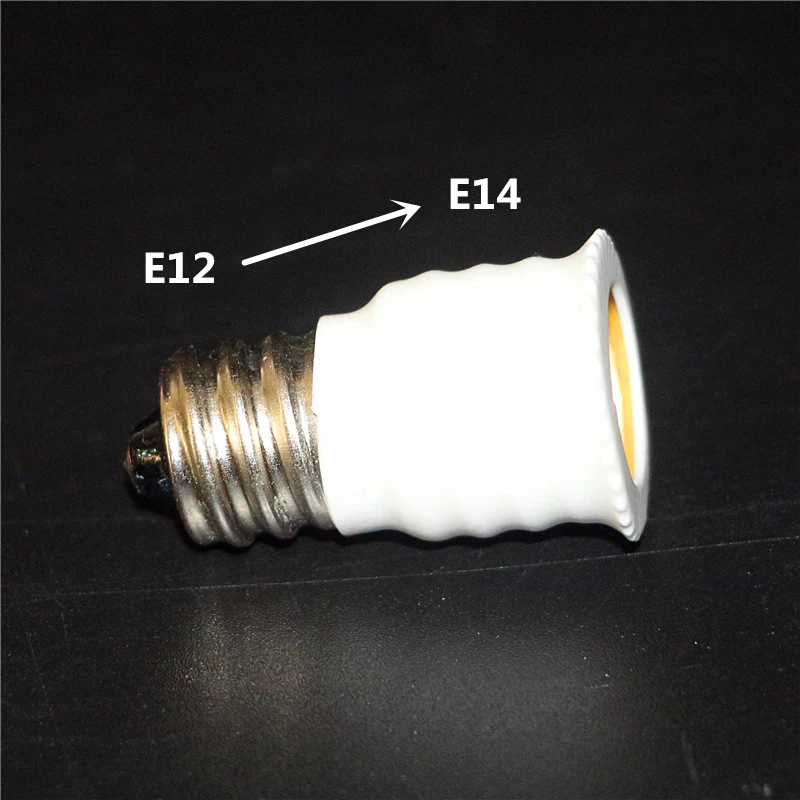 50ks/šarža E12 až E14 Biela farba Fireproop Abster Abs Material Držiteľ držiaka prevodníka E12 - E14 LED žiarovka Light Adapter Base Adapter