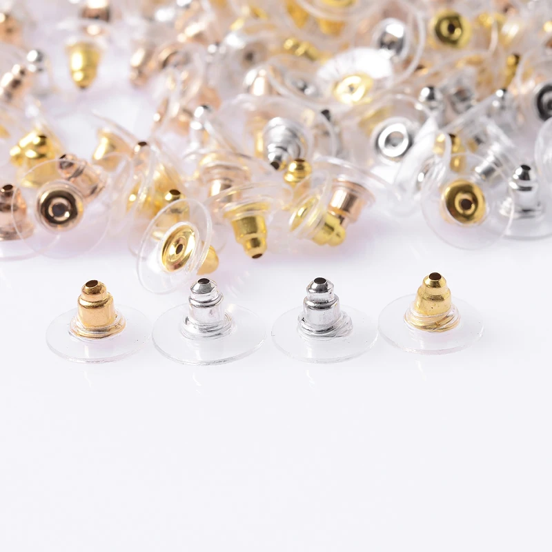 50ks/šarža gumové náušnice chrbta zátka Earnuts Stud Stužné náušnice Dodávky pre šperky DIY Zistenia šperkov Výsledky výroby doplnkov
