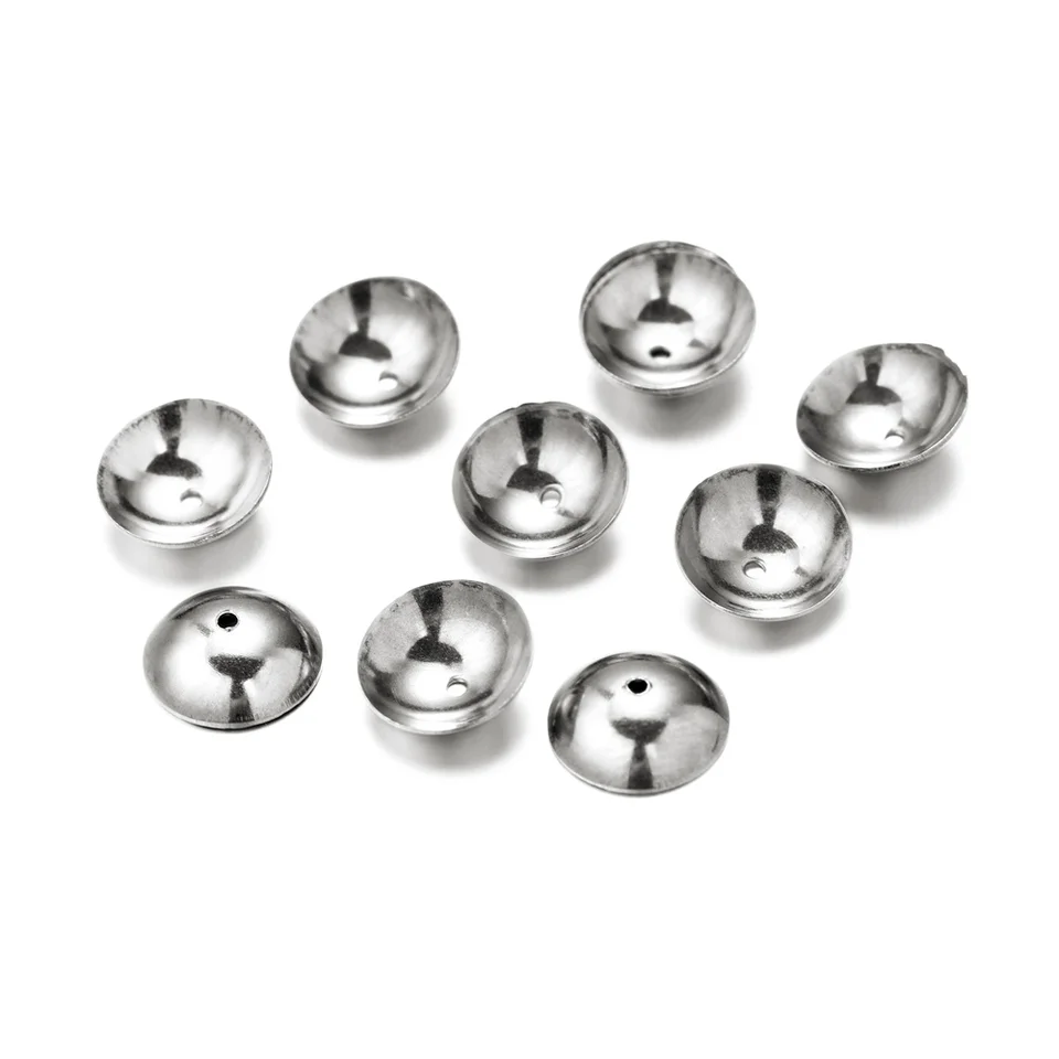 50ks/šarža z nehrdzavejúcej ocele 3 4 5 6 8 mm okrúhle guľôčky koncových čiapok pre konektory pre náhrdelníky DIY šperky výroby dodávok
