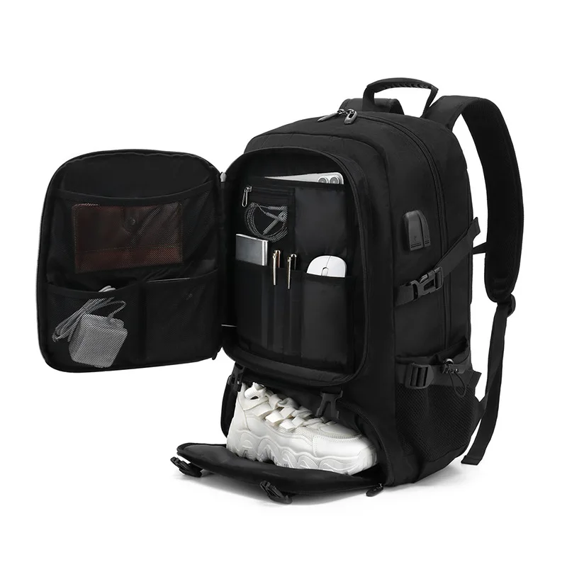 50L 80L Veľký cestovný batoh muži samostatné obuvové oddelenie obchodná taška Outdoor Sports Witerprood Muž Black Storage Batohy