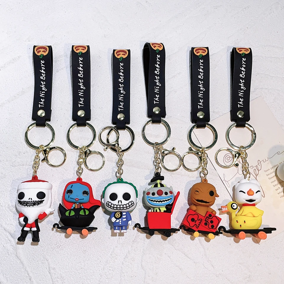 50Style Disney Keychains Nočná mora pred vianočnými darčekmi Sally Jack Keyrings Miniatúrne zberateľské figúrky