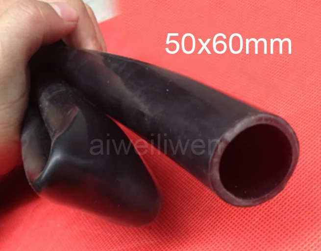 50x60 mm s priemerom 50 mm čierna silikónová trubica Flexibilná čierna kremíková hadica s vysokou teplotou netoxického tmavého silikónového gumového hadičky