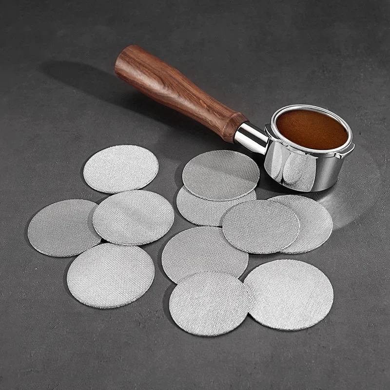 51/53/58 mm opakovane použiteľná kávová filter SCREFT CESPLEES OECE ZÁVEREČNÁ POTREBA PORATFILTER Coffee Puck Puck Screen for Espresso stroj pre espresso