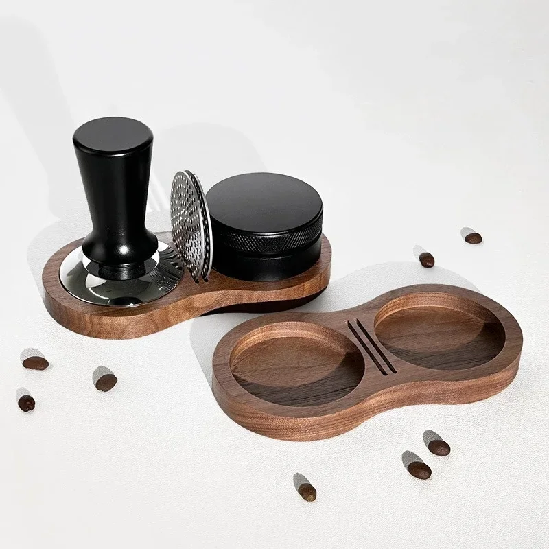51/53/58 mm orechové drevené drevené kávové manipulácie Mafer Mat Station Stand Stan Coffee Prášky Základné skladovacie podložky Držiak na obrazovku držiaka na obrazovku Coffee