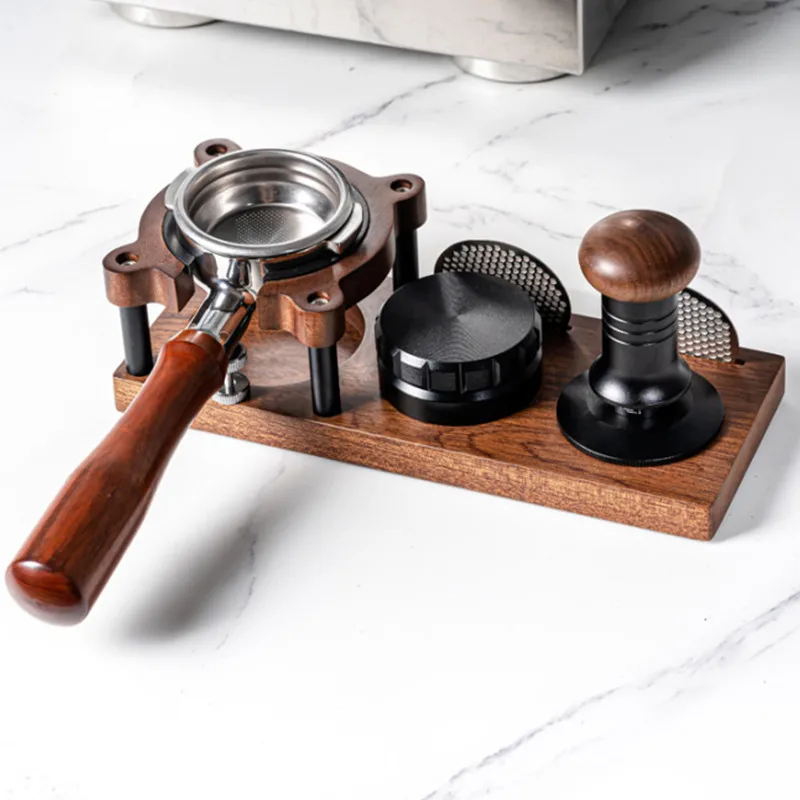 51/53/58 mm Univerzálna drevená kávová turnajná stanica Base Držiteľ Espresso Turner Mat Non Slip for Coffee Barista Tools