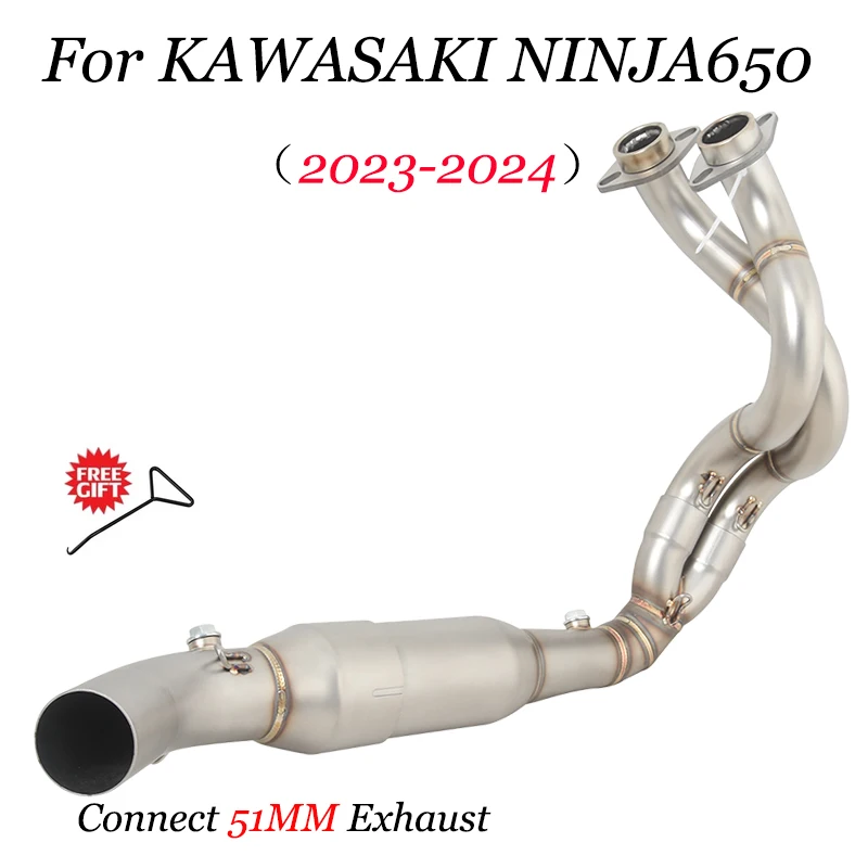 51 mm pre Kawasaki Ninja650 Ninja 650 2023 2024 Motocykel GP Výfukový únikový systém Front Link Slip Slip na 51 mm modify tlmič tlmiča