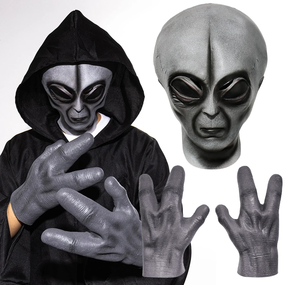 51 oblasť mimozemská maska ​​rukavice cosplay ufo veľké oči mimozemský organizm