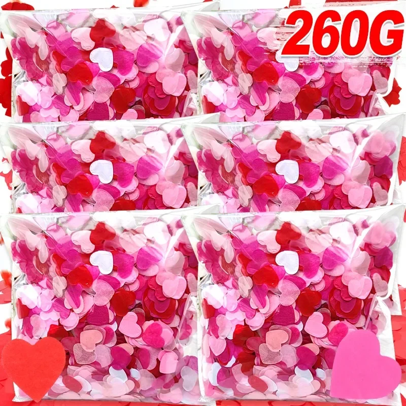 52-260G Srdce Konfety pre zásnubné svadobné bábätko Bachelorette narodeninová oslava ružová biela červená stolová dekorácia príslušenstvo
