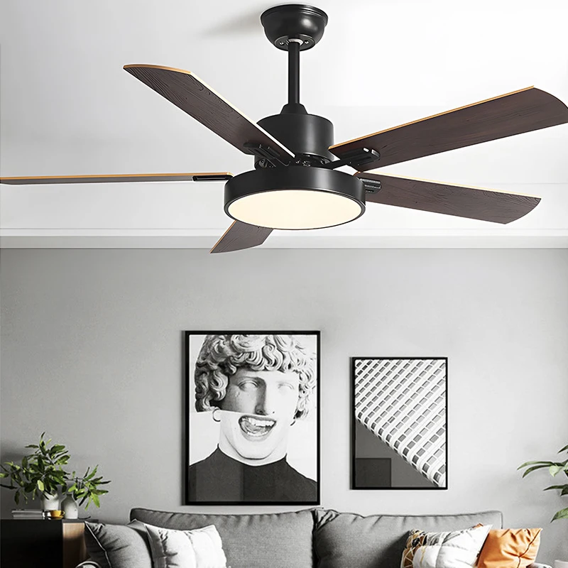 52 palcový stropný ventilátor so svetlom, diaľkovým ovládaním, obývacou izbou, jedálenou, spálňou, s vysokým objemom vzduchu, reverzibilným jednosmerným ventilátorom motora