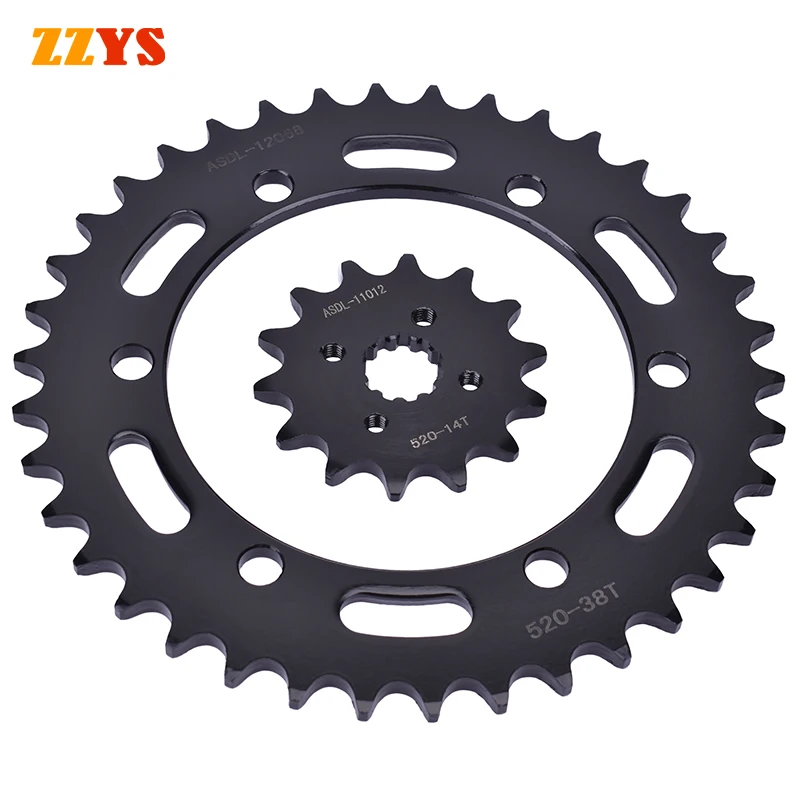 520 14T 38T Motocykel predného zadného ozubeného kolesa pre predné ozubené koleso pre Honda CBR250 CBR250R CBR250RA CBR 250 2011-13 520-14T 520-38T