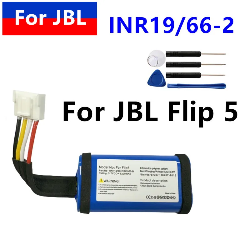 5200 mAh INR19/66-2 ID1060-B Výmena reproduktora Nová batéria pre JBL Flip 5 flip5 jblflip5 batérie +náradie