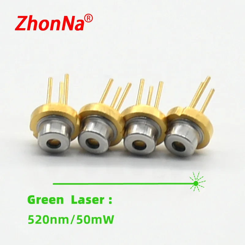 520nm 50MW laserový diódový modul Zelené číslo Zn-LDG-003 DIY Optický zdroj Senzor Svetlo Emitujúca trubica LED elektronická DESI TO56 mm