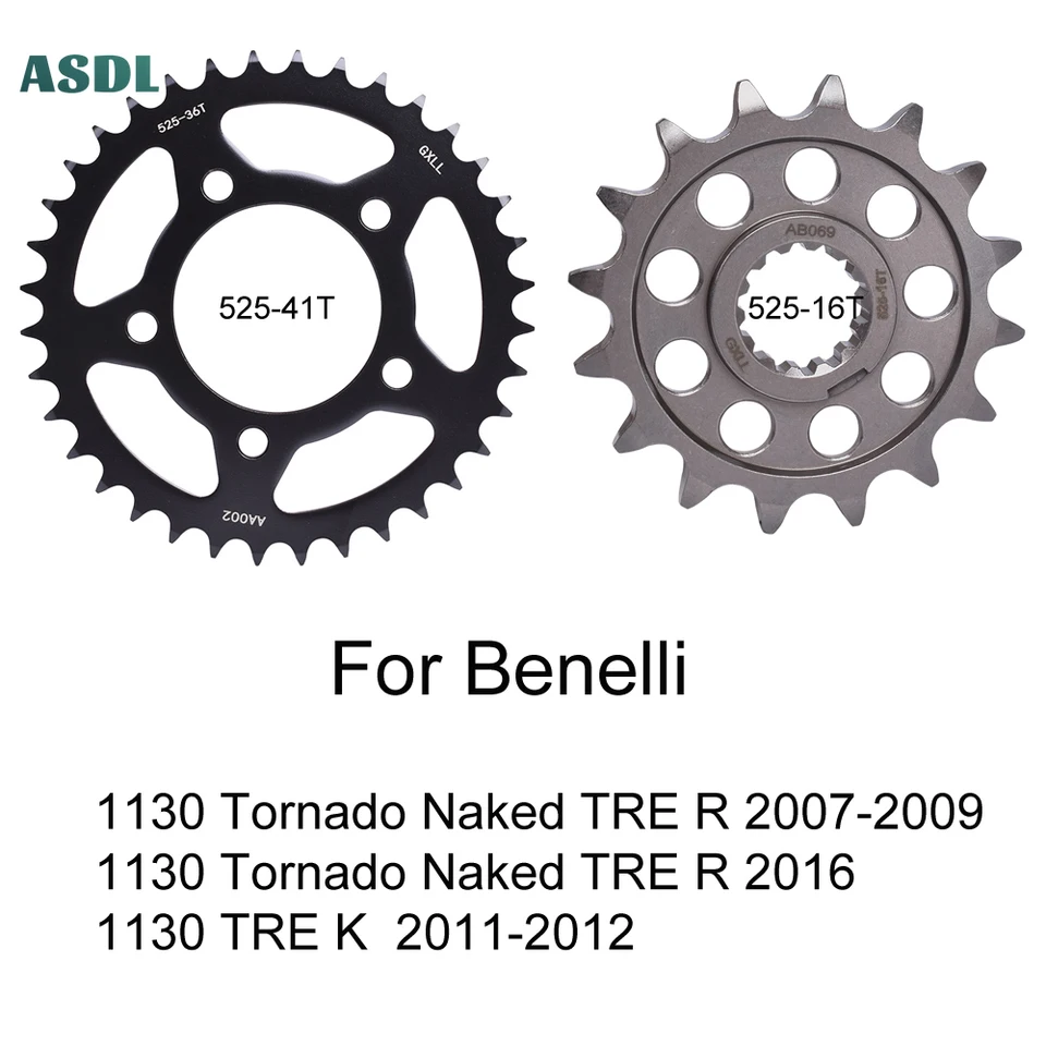 525 reťazec 36T 16T Motocykel predných a zadných ozubených kolesá pre Benelli 1130 Tornado Naked Tre R 2007-2009 2016 1130 Tre K 2011-2012