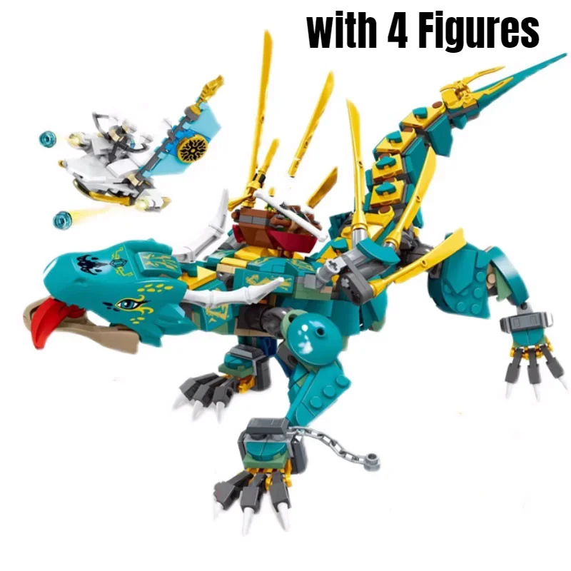 525pcs Jungle Dragon Building Blocks Classic Model Fit 71746 Sety tehlové súpravy Hračky pre deti