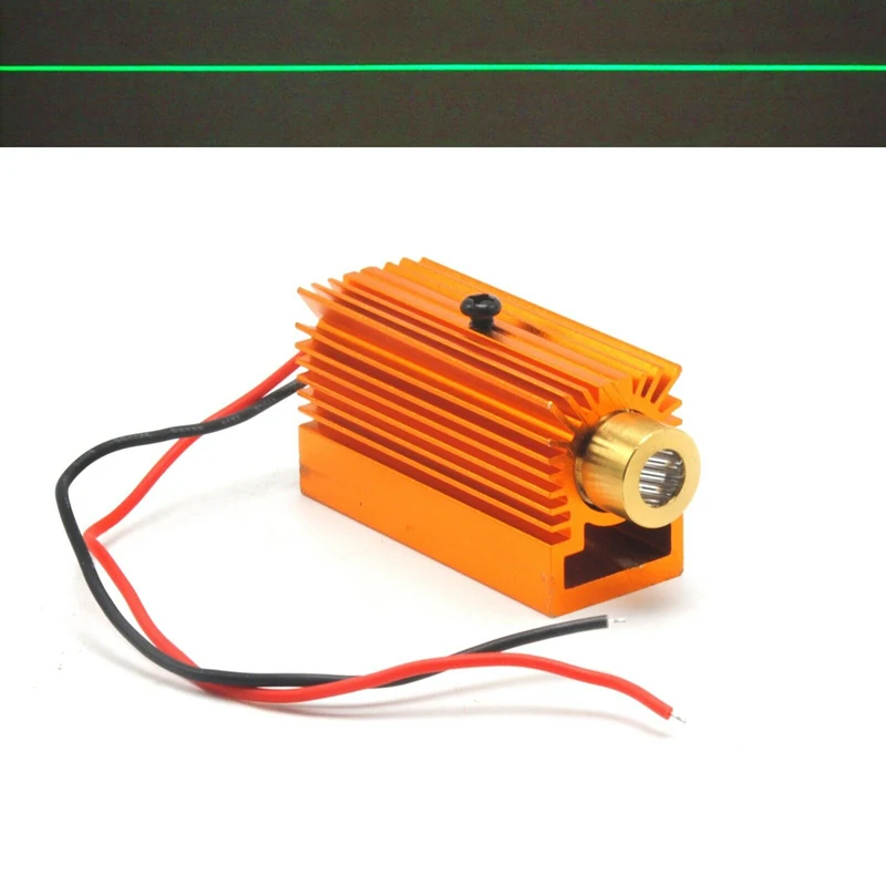 532nm 50MW Focus Line Green laser Diode Modul 5V Brass Locator s držiakom chladiča