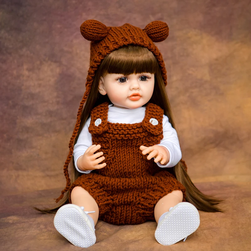 55 cm 22 palcov Reborn Baby Doll Doll Cely Body Silikone nepremokavé batoľa Dievčatko Doll Princezna LiveLe Sof Touch Toy Vianočné darček