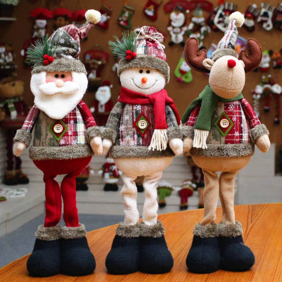 55 cm veľké vianočné Santa Claus Snowman Elk Dolls 17 cm Mini vianočný strom visiaci pedant Nový rok 2024 Navidad Dekoratívne ozdoby