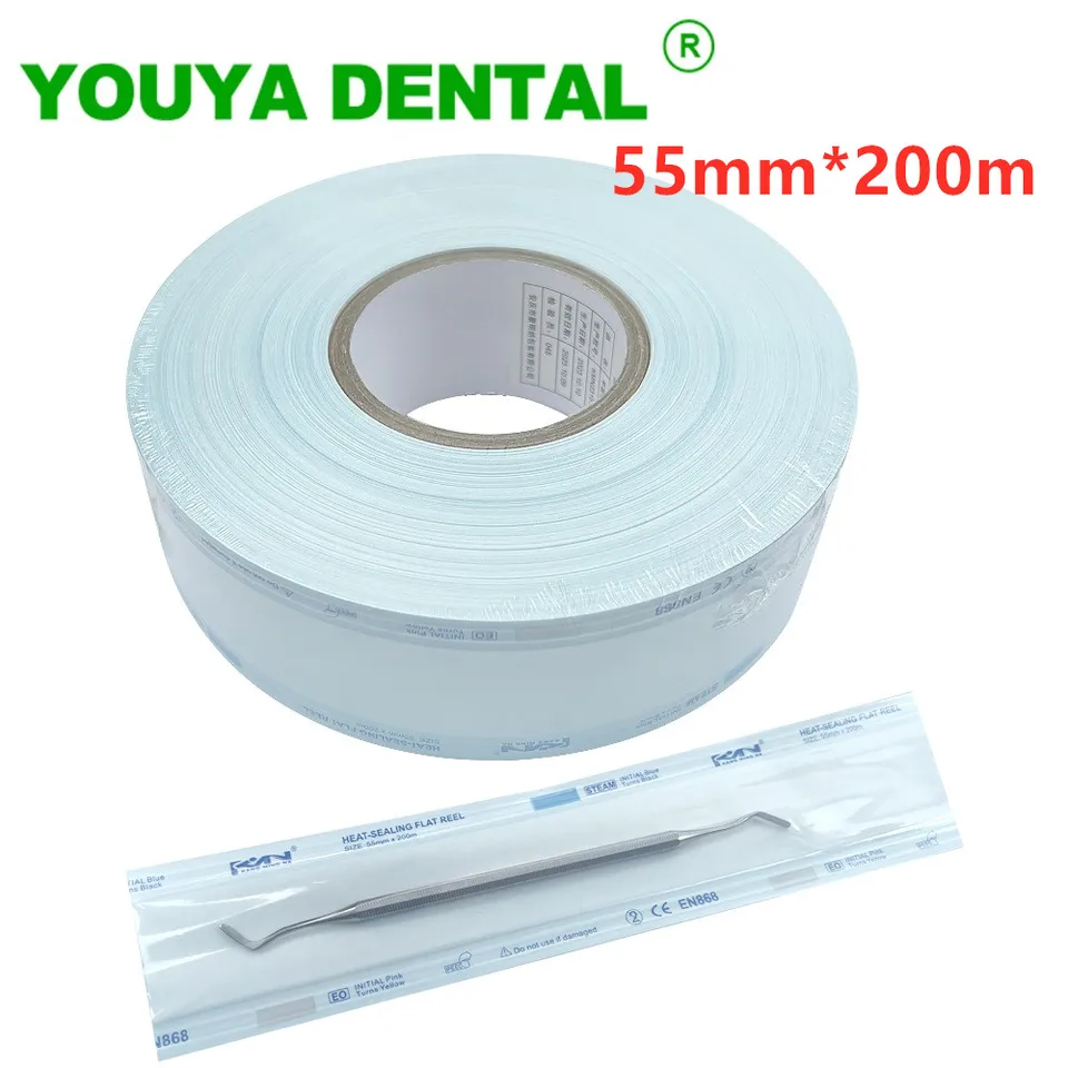 55 mm x 200 m Self Teste sterilizačné vrecko na jedno použitie vrecká na autokláve sterilizátorov vrecko lekárske zubné príslušenstvo Nové príslušenstvo