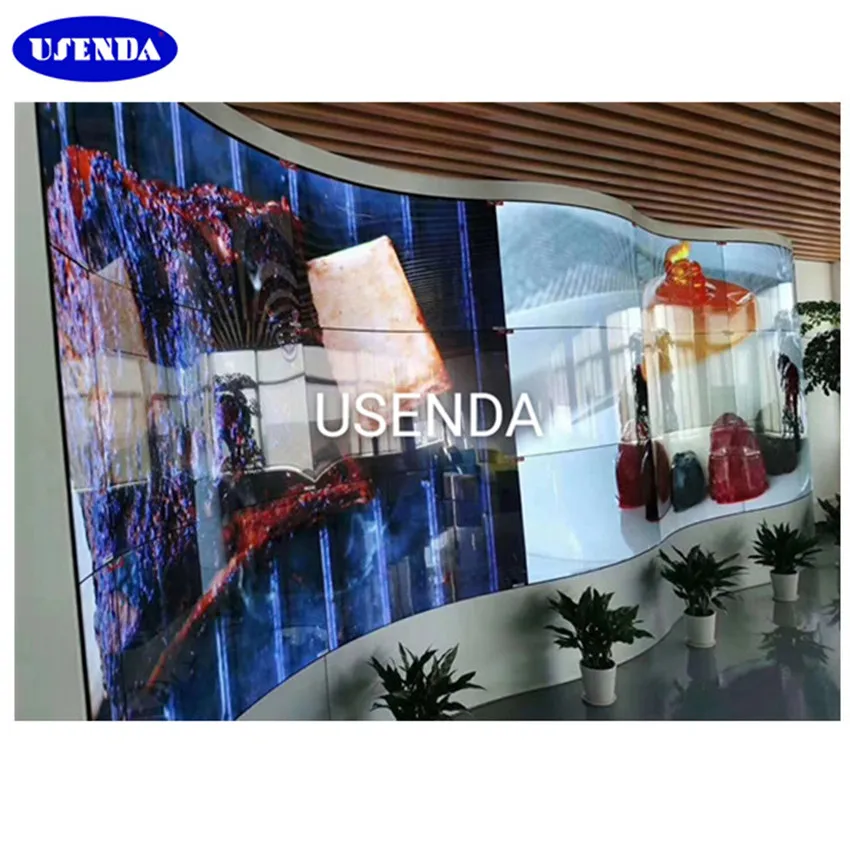 55 palcov flexibilná OLED zostrihová obrazovka zakrivená LCD video stena