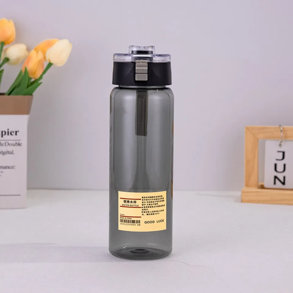 550/700 ml fľaša na vodu s časovým stupňom prenosný priehľadný priehľadný kawaii Fľaša na fľašu Šport vody Plast Plast Pandy Cup