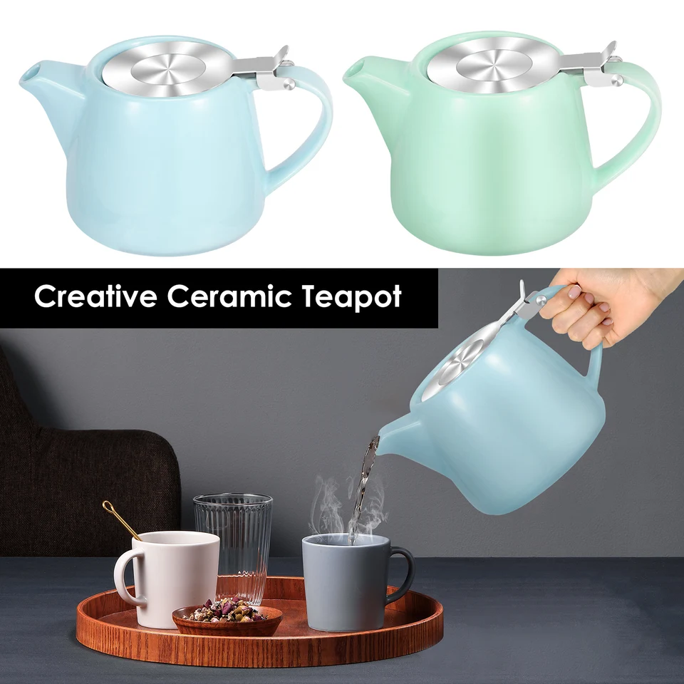 550 ml keramická čajová kanvica s odnímateľným čajovým infuserom japonský porcelánový kanvica hladký povrch keramická čajová kanvica kung fu čajový hrniec
