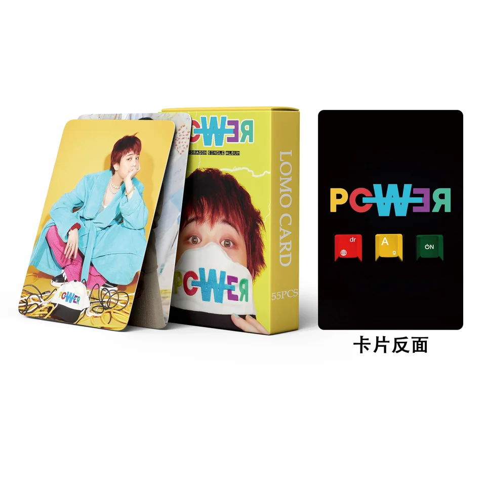 55ks/set KPOP G-Dragon Power Album Periférne karty Fotocards nálepky Bigbang Concert Lomo Cards DIY Decals Collection