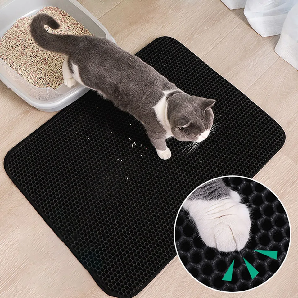 55x70cm Pet Cat Litter Rat S/m/l EVA dvojvrstvová mačka podstielka pasca rohože s nepremokavým spodným dnom neklin