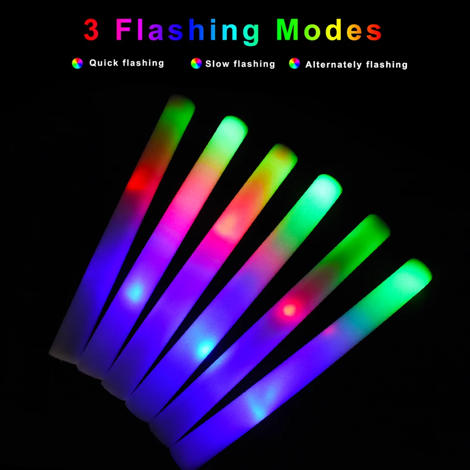 56/68/102ks LED penové palice blikajúce žiariace palice Ight Up Batons Wands Glow In The Dark for Wedding Party Raves Concert Party