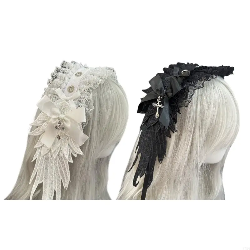 573b nastaviteľné Lolita Wing Hairband Gothic Punk Hair Band Hluk Komfortné čelenky Party Kostý