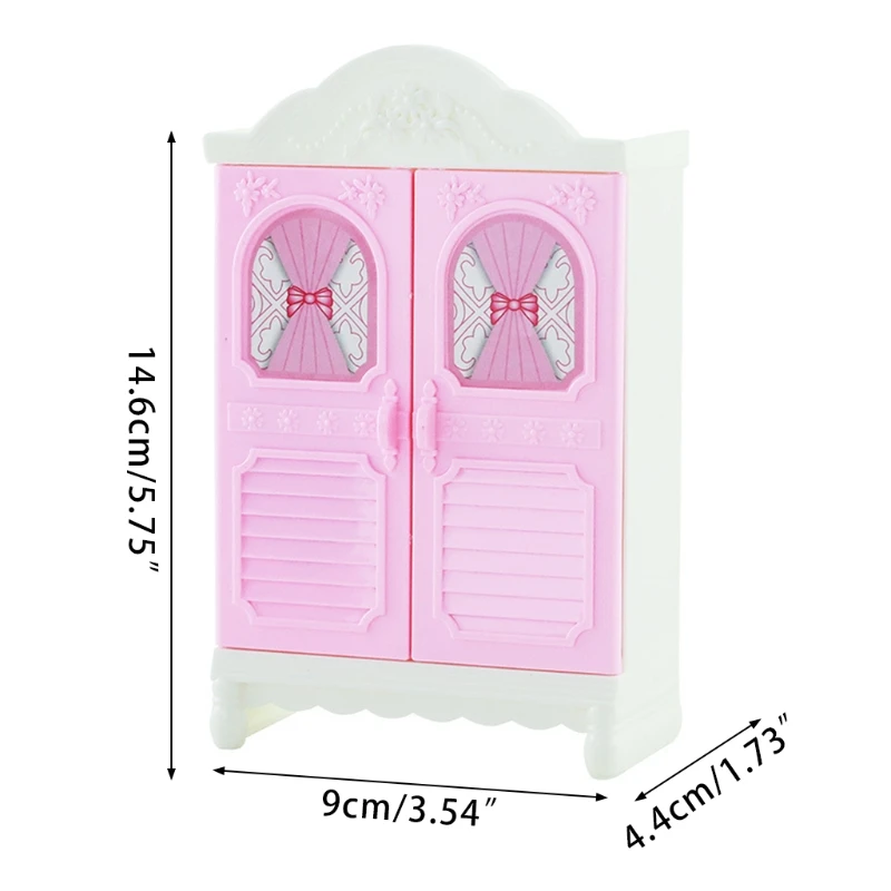 57EE Miniatúrna spálňa šatníka Play House Mini Closet Dollouse Spál