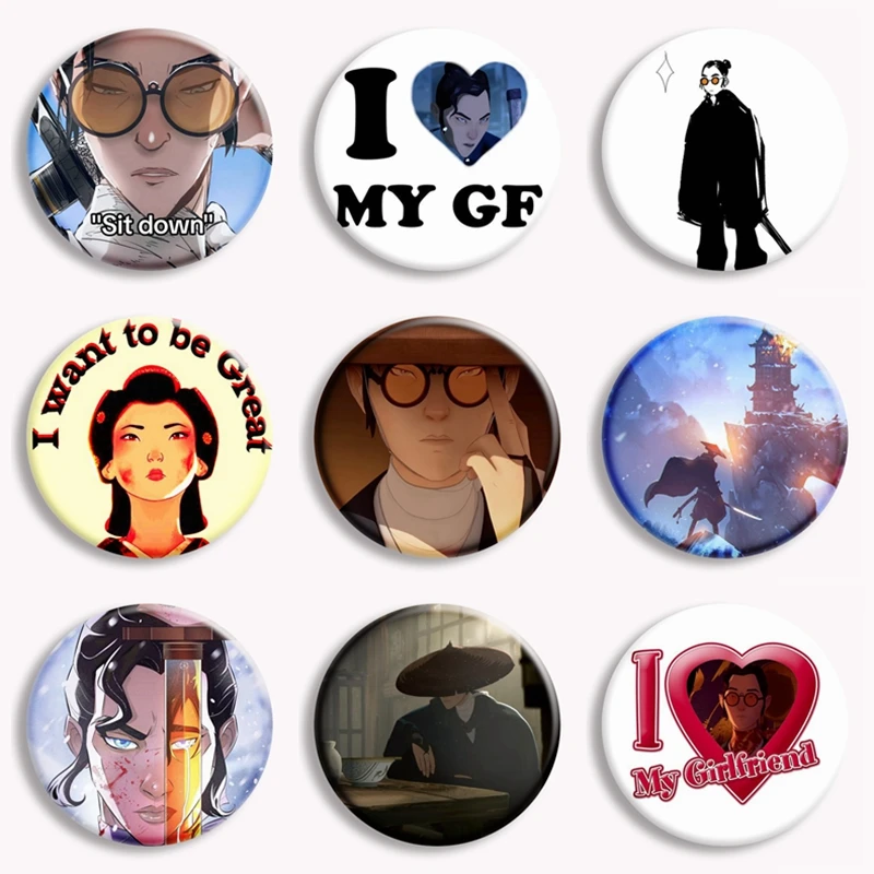 58 mm B-Blue E-Eye S-Samurai Mizu Meme Button PIN