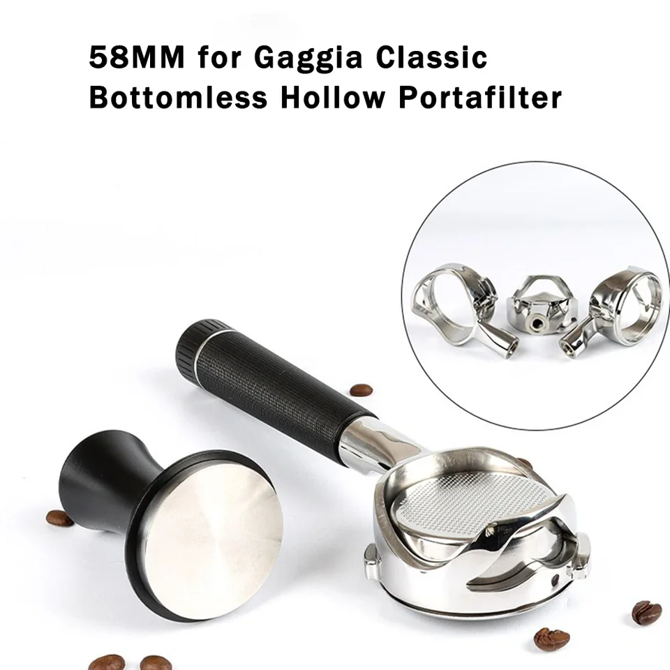 58 mm bez dutého dutého portafiltra pre gaggia/baby/classic Coffee Stroj Upravená rukoväť z nehrdzavejúcej ocele Filter kávu