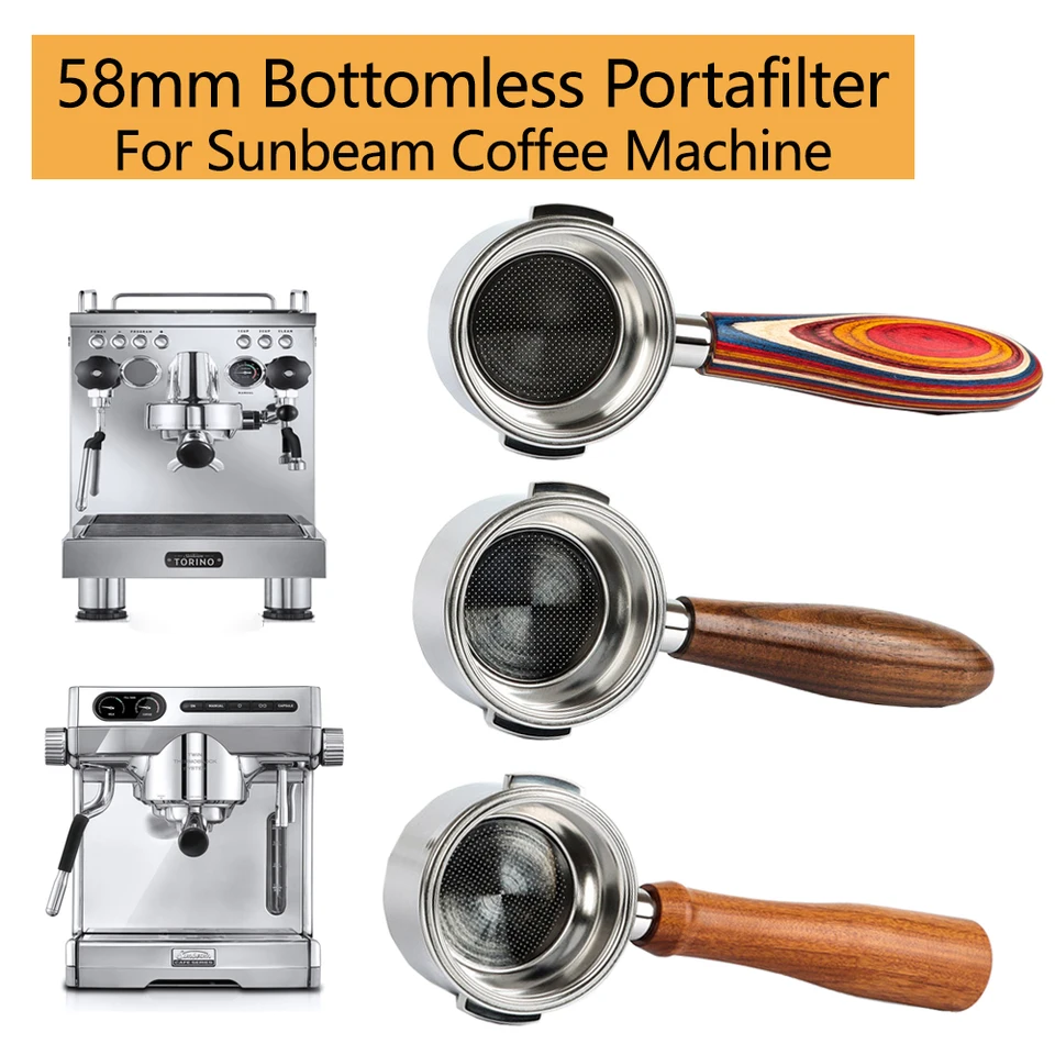 58 mm káva bez dna bez dna pre Sunbeam Torino PU8000 Café Series EM7100 Filtrovacia kávovar filtra barista
