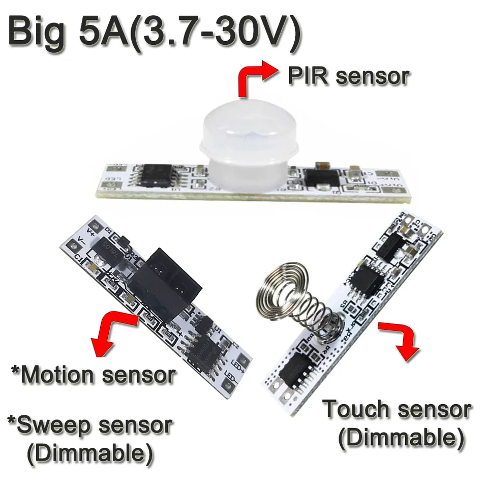 5A Big Wattage IR senzor DC3.7V 5V 12V 24V IR IR spínač snímača ručných vĺn pre LED pásové pásové svetlo Sweet LED prepínač LED Prispôsobený Prispôsobený