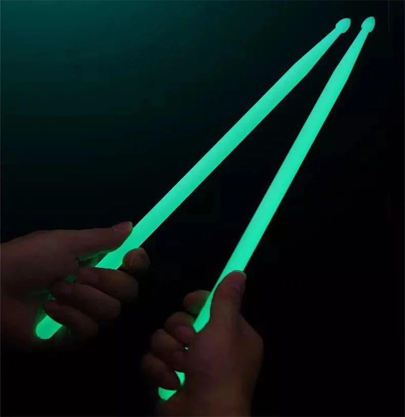 5A Luminous Drum Stick Blue Green Fluorescent Nylon Drumsticks Glow in the Dark 1 pár hudobné nástroje
