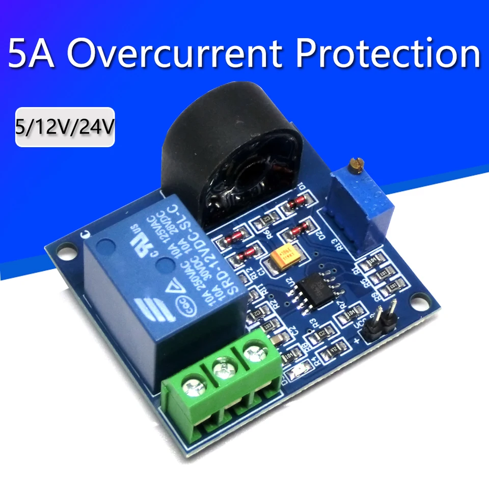 5A nadprúdový ochranný relé modul AC Distekcia prúdu 12 V/5V/24V relé ZMCT103C prúdový transformátor