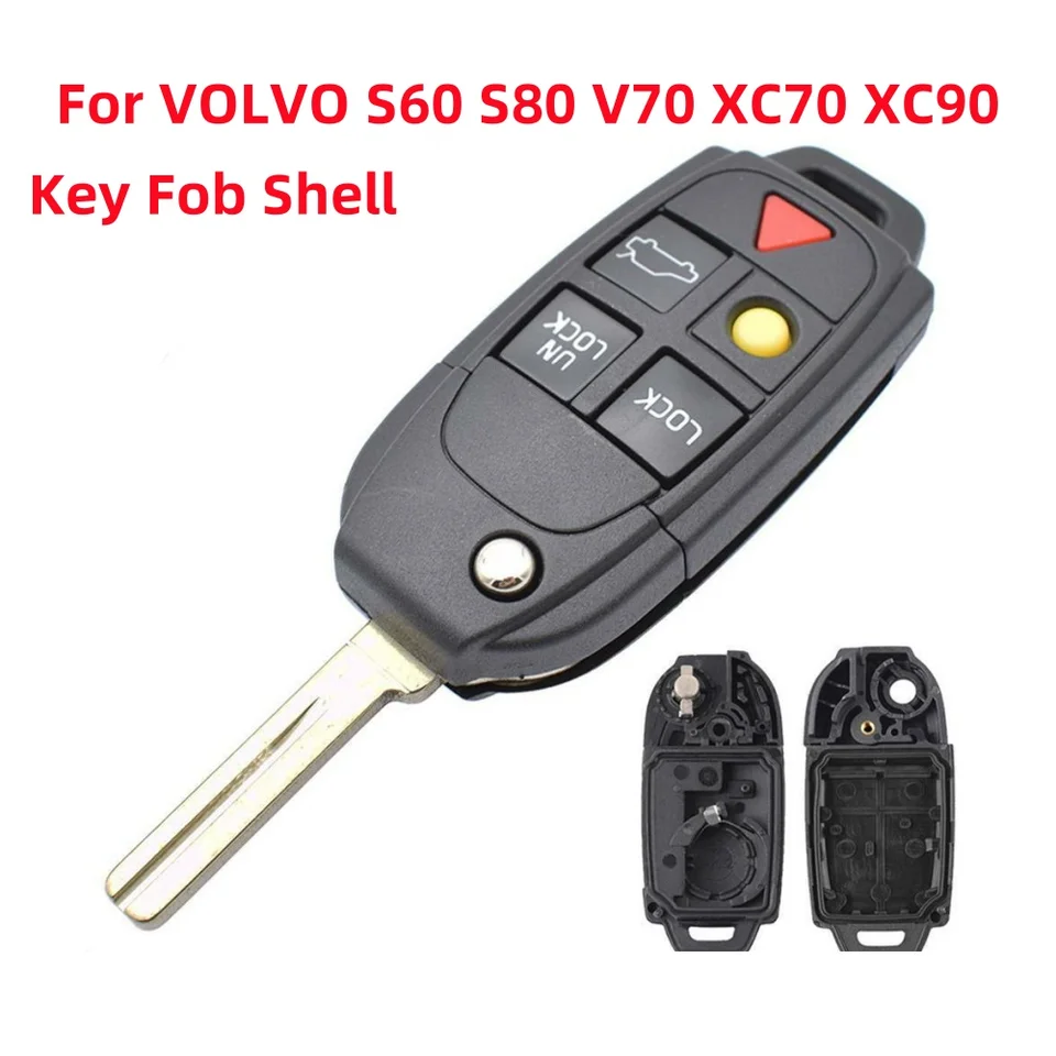 5Button vzdialený kľúč FOB shell pre Volvo S60 S80 V70 XC70 XC90 Opravy