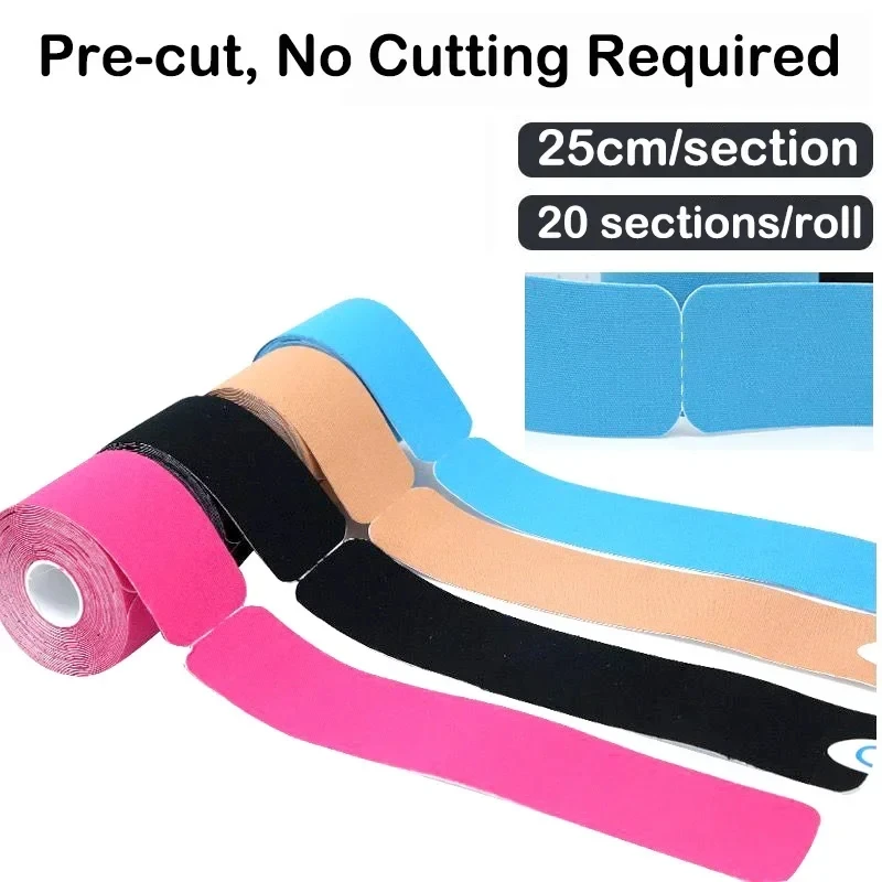 5CMX5M PRE CUT KINESIOLÓGIA TAPE ELASTICKÁ Cvičenie svalovej náplasti typu I Nepooderná a priedušná športová fitnes intramuskulárna páska
