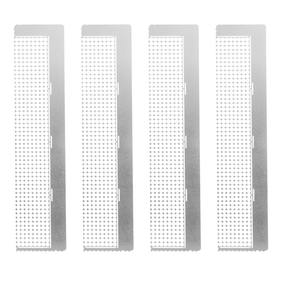 5D Diamond Mesh Pravítko Úprava Fix Nástroj Diamond Pravítko Nástroj Plum Blossom Grid Round Round Round Striebor 408 otvorov pre umelecké remeslá