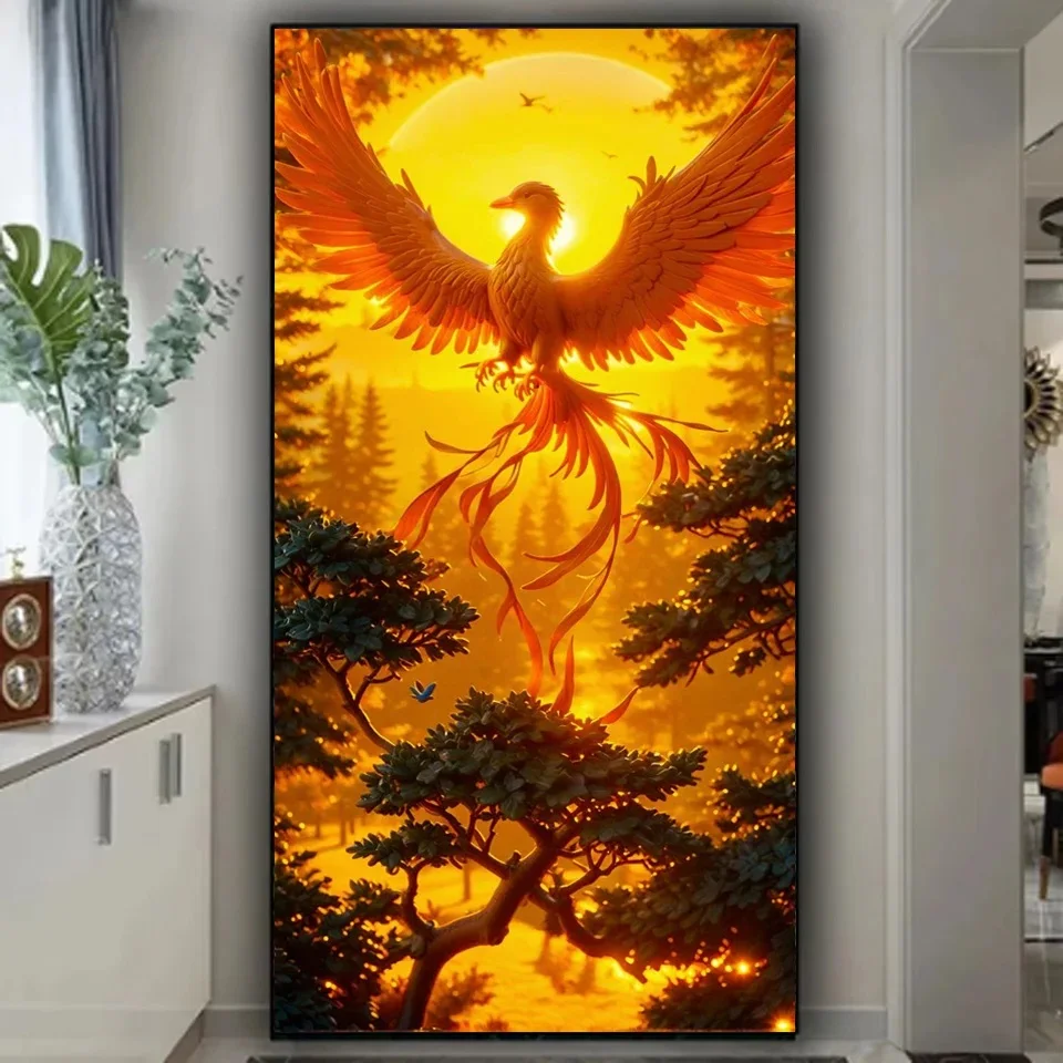 5D Diamond Painting Kit DIY Fantasy Flying Phoenix Full Square Round Round Share Cross Cross Stitch ručne vyrobený mozaik