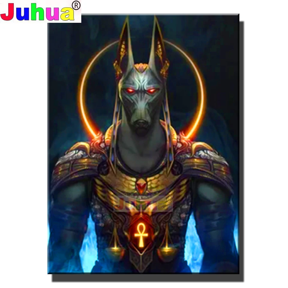 5D DIY Crystal Puzzle Art Diamond Painting Cross Stitch Gods of Egypt Anubis Diamond vyšíva