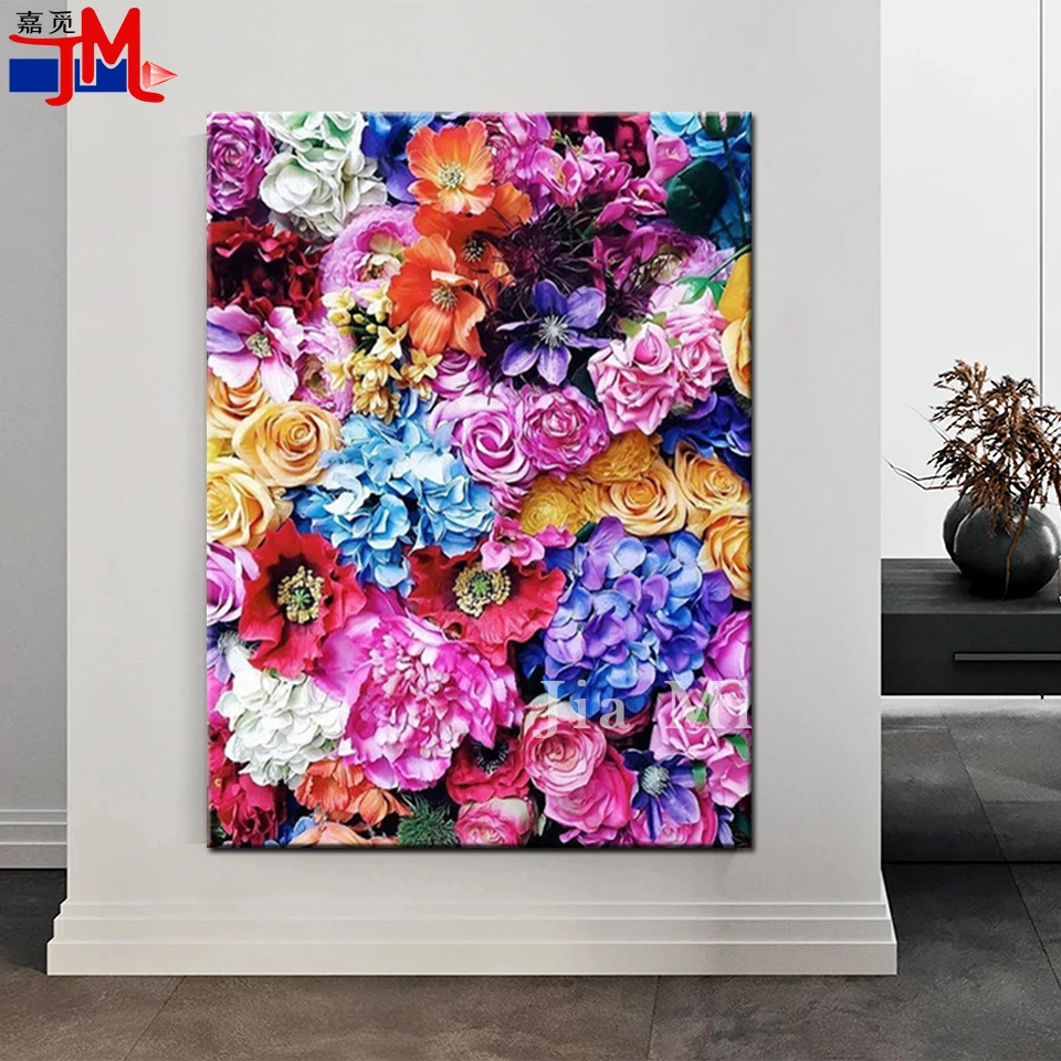 5D DIY Diamond Painting Plné vŕtačky Diamantová výšivka Farba kvetu ružový kryštál maľba Diamantová maľba mozaika štvorcový/okrúhly