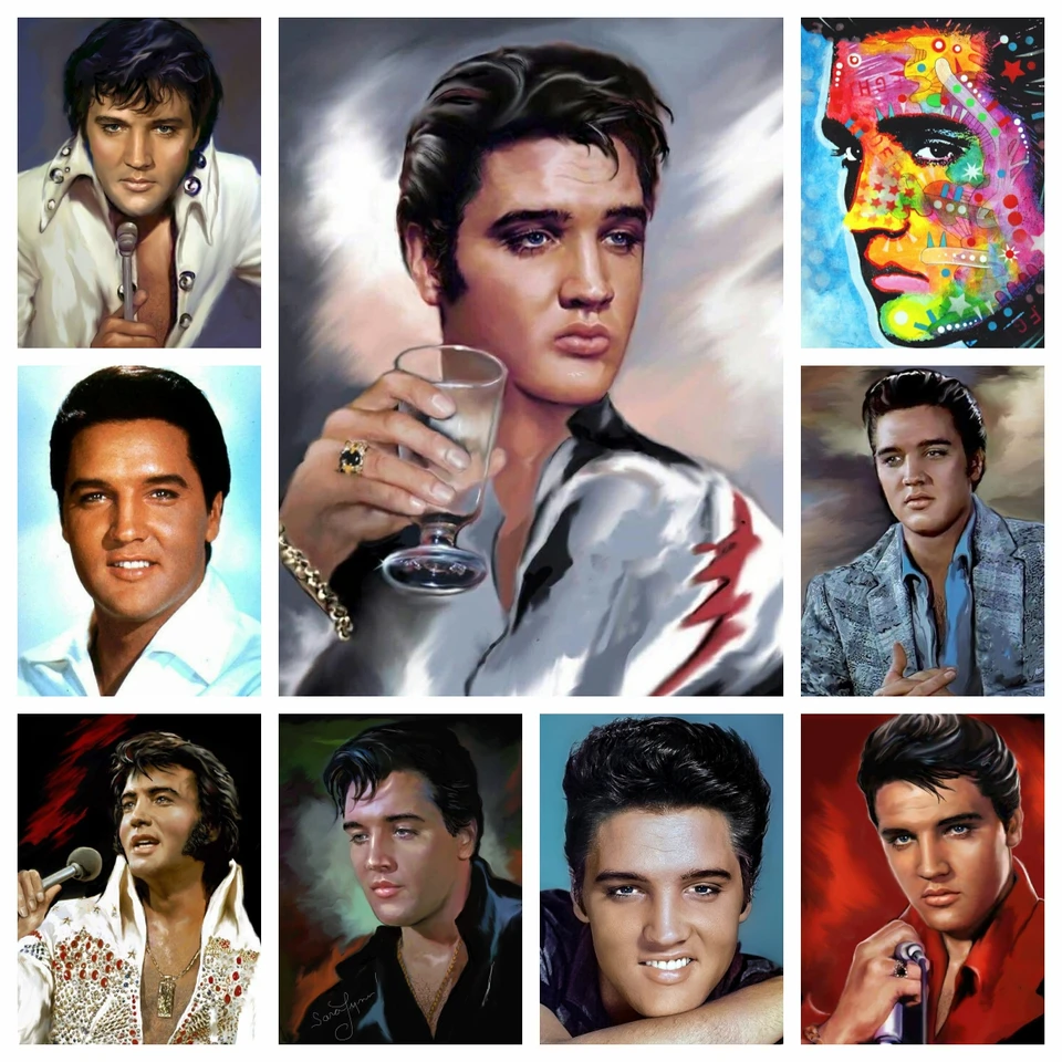 5D DIY Elvis Diamond Painting Kit American Rock Singer Sticker Diamond výšivka Art Art Darček darček krížový steh karikatúra