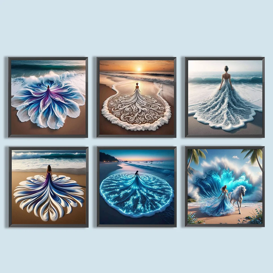 5D DIY Full Round Round Drill Diamond Painting Girl Kit Home Decor Art Craft