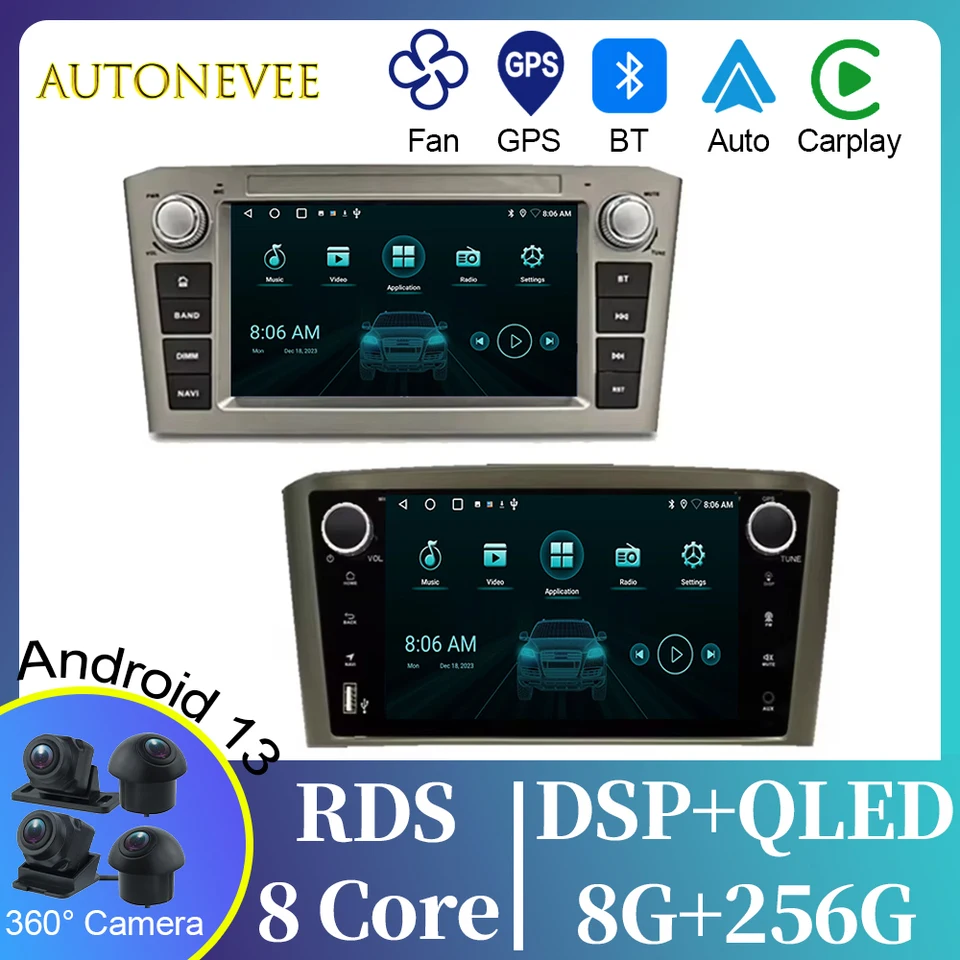 5G WiFi Video Player pre Toyota Avensis T25 2003-2008 Android Auto Car Radio GPS navigácia multimediálne stereofónne carplay č. 2din