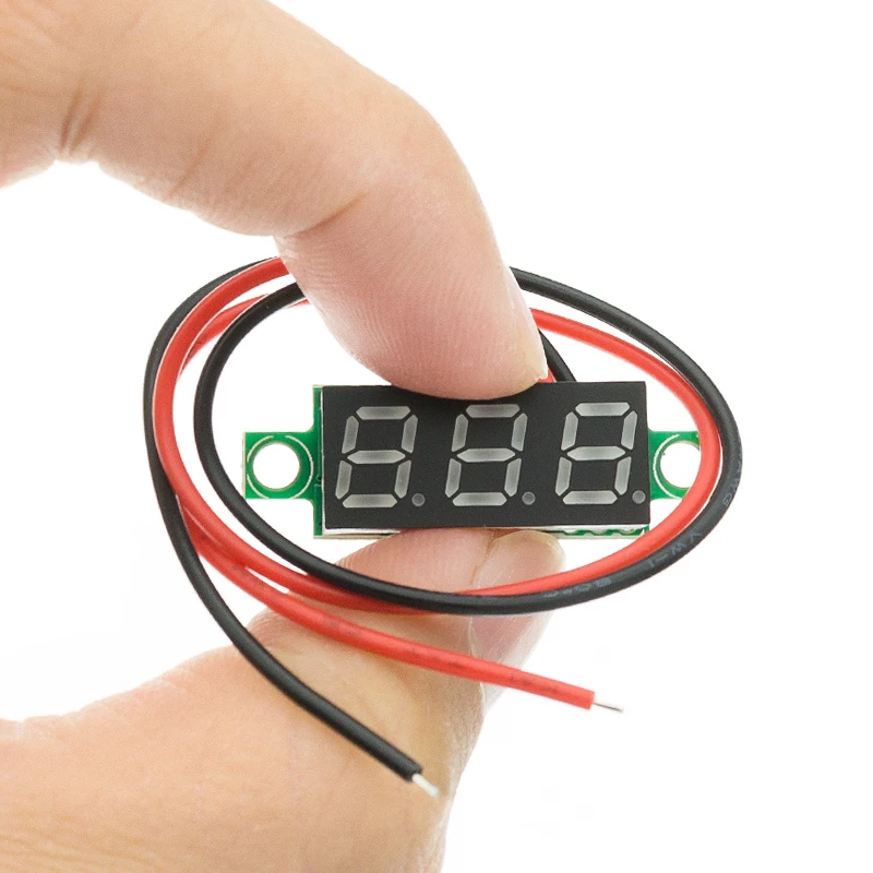 5ks 0,28 palca 2 drôty 3 drôty 2,5V-40V Mini digitálny voltmeterový napätie tester merača červené/modrá/žltá/greenc
