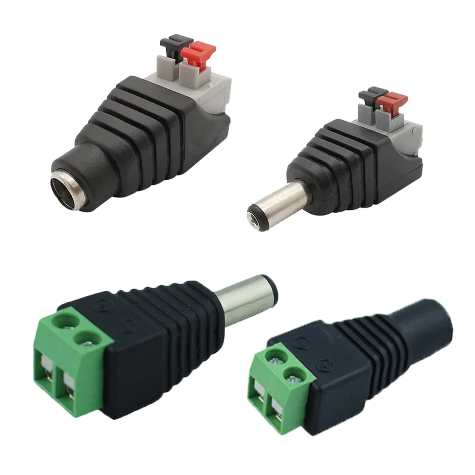5ks 12V DC Power Conector Plug Jack Samec Sumen Socket Barrel 2,1 mm x 5,5 mm adaptér pre prívodný terminál LED pásma CCTV