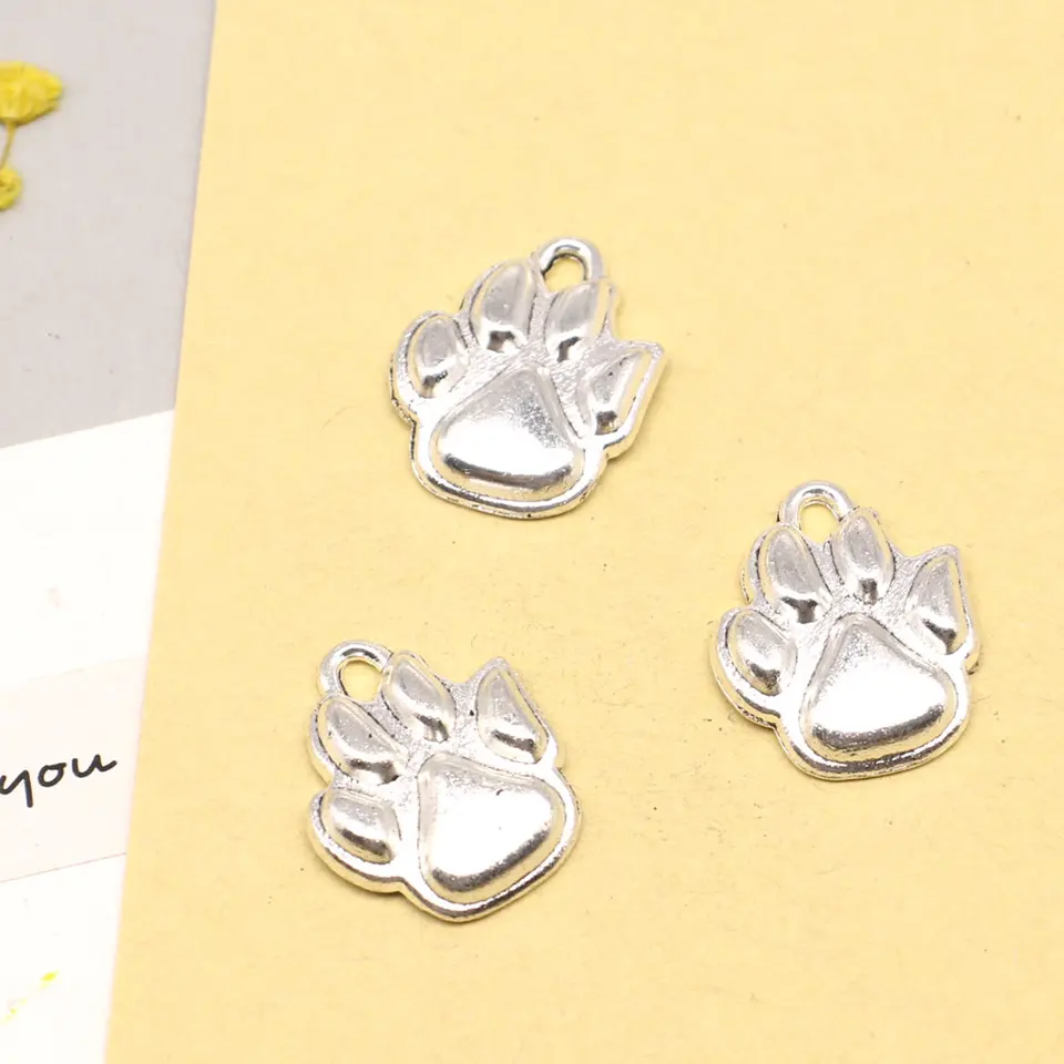 5ks 16x20mm medveď labky kúzla Ženy prívesok Accesori Jewelri starožitná strieborná farba