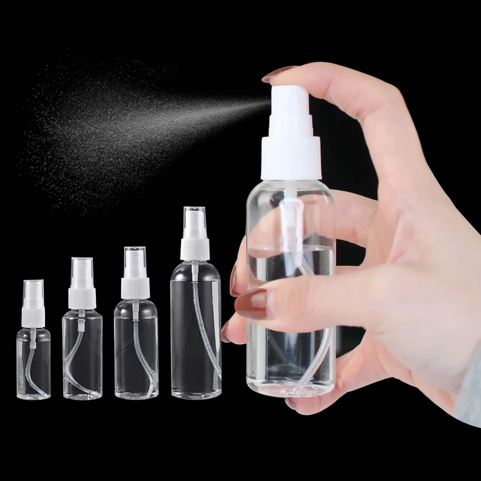 5ks 20/30/50/100 ml Mini Empty Spray Fľaša doplňuje priehľadné plastové parfumy atomizér Prenosné cestovné príslušenstvo fľaše