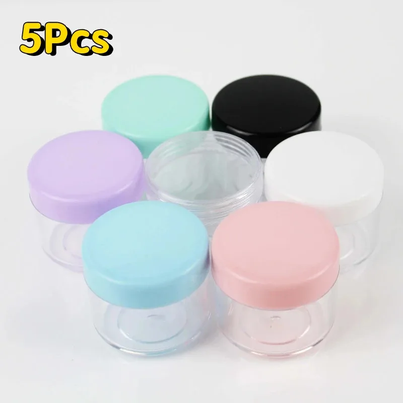 5ks 20g cestovné krémové poháre s opakovaným použiteľným kontajnerom pre únik pre toaletné potreby Kozmetika Mini Storage Box Random Color